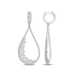 1.65 Carat (ctw) Moissanite Drop Earrings in Sterling Silver